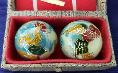 #ad VINTAGE ASIAN CHINESE ORIENTAL CHIME EXERCISE STRESS RELIEVER DRAGON BALLS 50MM $25.00