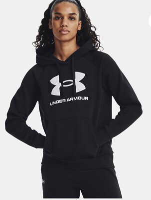 #ad Under Armour Women#x27;s Rival Fleece Sportstyle Logo Graphic Hoodie Pullover Sz L $18.88