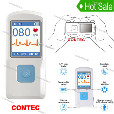 #ad Bluetooth Portable ECG EKG machine LCD Heart beat Monitor PM10Fress Software US $79.00