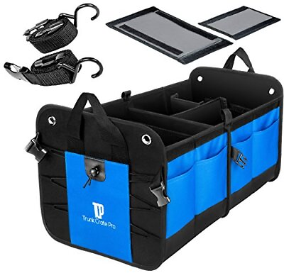 #ad Premium Multi Compartments Collapsible Portable Trunk Organizer For Auto Suv Tru $54.48