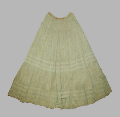 #ad Old Vtg 1890s Womans Hand Made Fancy Petticoat Slip Amazing Work Homespun Pleats $215.99