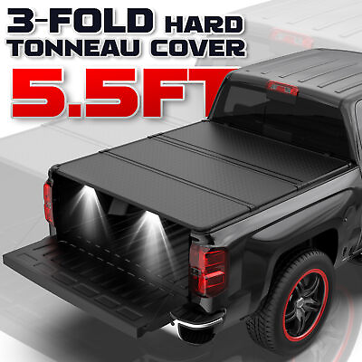 #ad 5.5FT Hard Tonneau Cover 3 Fold for 2015 2024 Ford F150 F 150 Truck Bed w Lamp $369.90