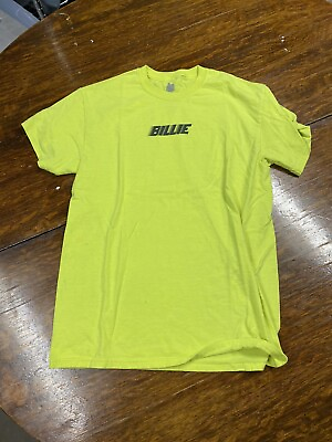 #ad Billie Eilish 2018 Official Neon Yellow Racer Emblem Logo T Shirt Adult Medium $10.00