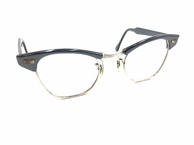 #ad US Optical USO Vintage Gray Silver Cat Eye Eyeglasses Frames 46 22 140 USA $124.99