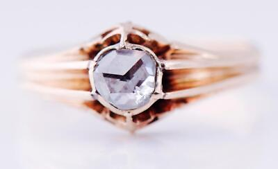 #ad Antique Victorian Ladies Ring 14k Gold 0.5ct Old Rose Cut Diamond c1870#x27;s $1152.72