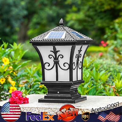 #ad Outdoor Solar Powered LED Post Light Garden Yard Driveway Pillar Lamp $45.26