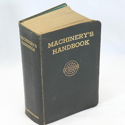#ad Machinery’s Handbook 12th Edition 3rd Printing Industrial Press NY 1944 Tab Page $65.90