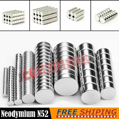 #ad Super Strong N52 Rare Earth Round Neodymium Magnets Disc Thin Small Large LOT $6.91