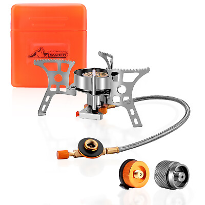 #ad US 3900W Portable Backpacking Stove Camping Gas Stove 1LB Propane Tank Adapter $23.99