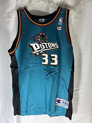 #ad Vintage Logo Champion Detroit Pistons Grant Hill Jersey Youth XL 18 20 NBA $39.99