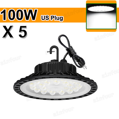#ad 5X 100W 10000LM UFO LED High Bay Light Warehouse Industrial Lights Fixture Lamp $119.99