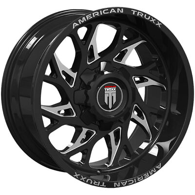 #ad 20x12 Black Milled Wheels American Truxx AT1913 Destiny 5x5 5x5.5 44 Set of 4 $1580.80
