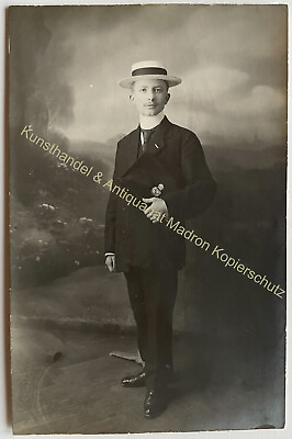 #ad orig. Foto AK Herr Mann Mode um 1920 Hannover American Tip Top Photo Comp. Tasch EUR 13.00