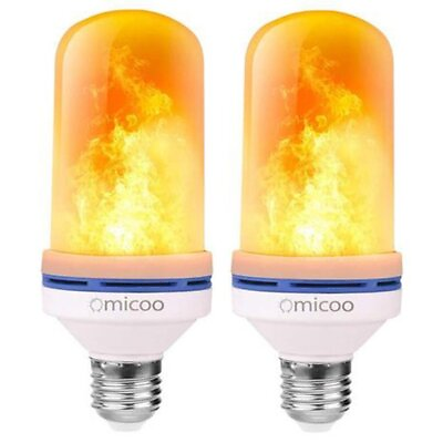 #ad 2x Omicoo E26 E27 LED Flame Effect Fire Bulb Flickering Atmosphere Light 3 Modes $13.81