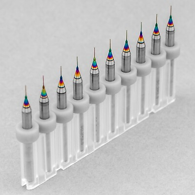 #ad 10pcs 0.2mm Micro Tungsten Carbide Twist Drill Bit PCB For Dremel Rotary CNC AU $17.95