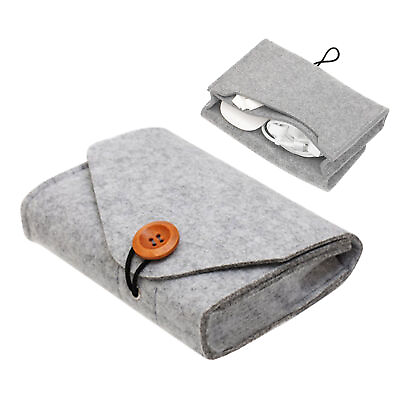 #ad Small Portable Felt Storage Bag Case Electronics Accessories Lightweight Durable $9.05