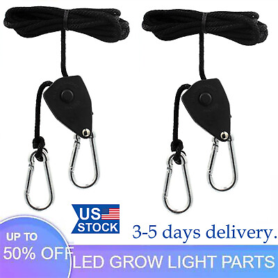 #ad 150lbs Load 1 8 Grow Light Rope Ratchet Lights Lifters Reflector for Led Lights $3.85