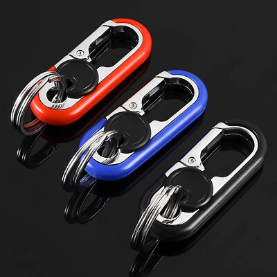 #ad Stainless Steel Buckle Carabiner Keychain Key Ring Hook Lock Outdoor Climbing C $5.29