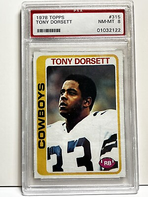#ad 1978 Topps #315 Tony Dorsett PSA 8 Dallas Cowboys Football Legend #315 Card NFL $189.95