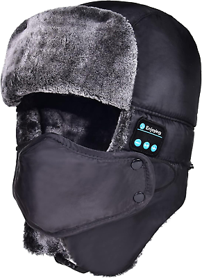 #ad Bluetooth Warm Winter Trapper Hat for Men Bomber Snow Hat with Ear Flaps Windpr $30.22