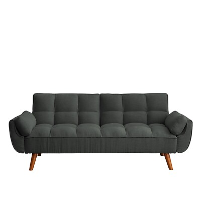 #ad Linen Sofa Furniture Adjustable Backrest Easily Assembled Recliners DARK GRAY $520.73
