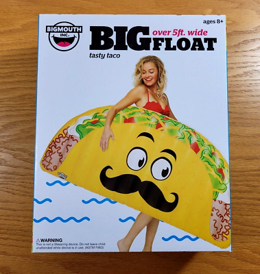 #ad GIANT TASTY TACO by Bigmouth Inc. Over 5#x27; Ft Wide Inflatable Swimming Pool Float $20.99