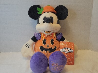 #ad Halloween Disney Park Exclusive Mickey Mouse Plush Trick Or Treat 2020 Orange $25.00