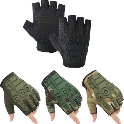 #ad Men#x27;s Half Finger Tactical Gloves Military Outdoor Sports Hunting Cycling Climb $8.53