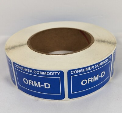 #ad ORM D Consumer Commodity Roll of 1000 Ground Shipping Blue Label Sticker NEW $10.88