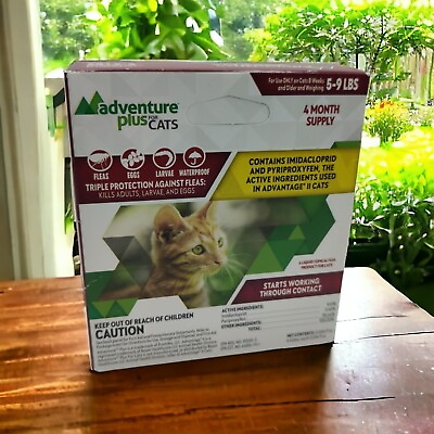 #ad Adventure Plus for Cats Cat Flea Medicine Topical Drops 5 9 Pounds 4 Month $26.99