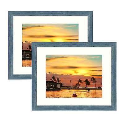 #ad 11x14 Picture Frame with Mat for 8.5x11 8 1 2x11 Photo Gallery Definition Glass $18.99