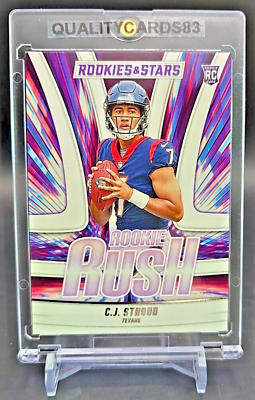 #ad CJ STROUD ROOKIE RUSH COLORFUL INSERT RC WITH CASE NFL HOUSTON TEXANS $16.99