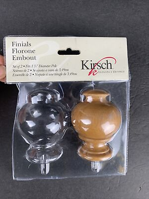 #ad 1 Kirsch Finial Decorative Ball Warm Oak Fits 1 3 8quot; diameter pole 5629G.086 $6.99
