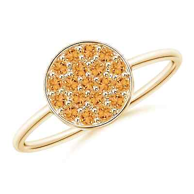 #ad ANGARA Pave Set Round Citrine Cluster Disc Ring for Women in 14K Solid Gold $476.10