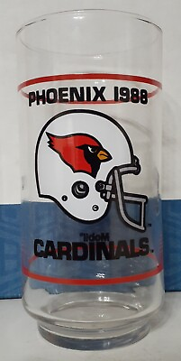 #ad Vintage 1988 NFL Phoenix Cardinals Mobil Glass Arizona Football Glass $3.00