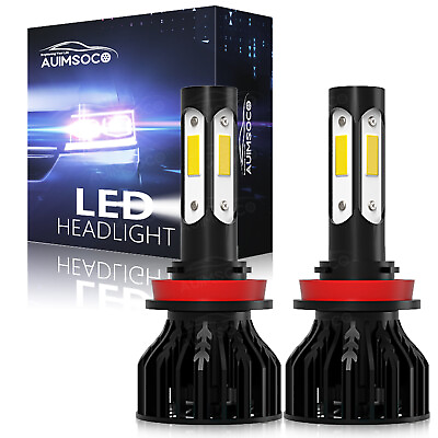 #ad 4 sides H11 LED Headlight Kit Low Beam Bulb Super Bright 6000K Bulbs Free Return $24.99