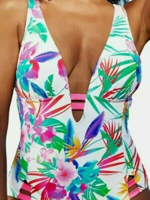 #ad Figleaves Bora Bora Non Wired Plunge Swimsuit 754998 604 Tummy Control GBP 19.99