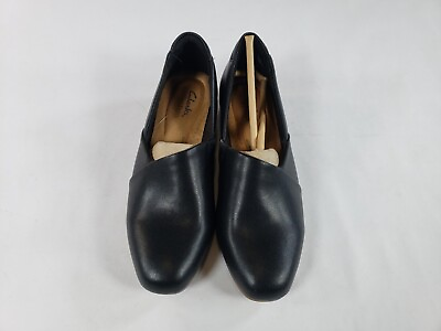 #ad Clarks Women#x27;s Juliet Palm Loafer Black Leather Size 6 Open Box Amazon Return $28.34