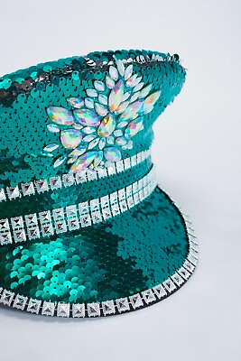 #ad Womens Captain Hat Halloween Cap Bachelorette Party Bride Hat Green Blue $79.99
