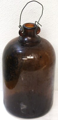 #ad Antique Vntage Brown Whiskey Brown Glass Jug Freshly Dug LOOK $29.95