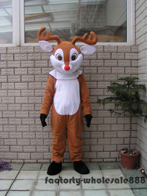#ad Christmas Reindeer Mascot Costume Suits Adults Size Advertising Party Game Dress AU $363.59