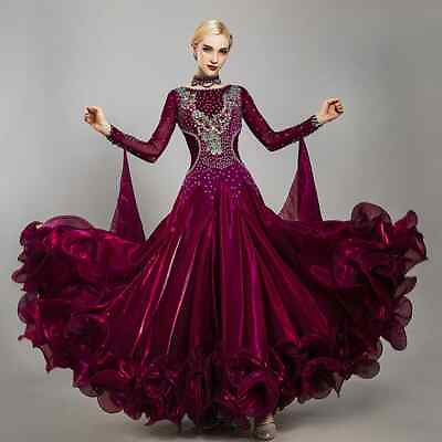 #ad Ballroom Dance Competition Dress Women National Standard Modern Stage Costumes $164.14