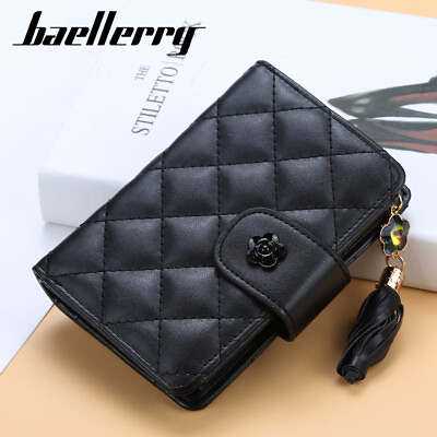 #ad RFID Blocking Women Leather Wallets Bifold Zipper Card Holder Mini Purse Handbag $10.45