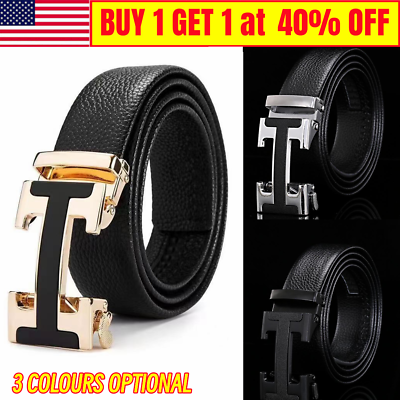 #ad Mens Leather Belt Work H shaped Belt Alloy Buckle Casual Fashion SALEamp; Imitation $11.69