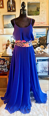 #ad Old Stock Tags Fairy Fall Indigo JJ House Rich Bohemian Flowing Maxi Party Dress $15.57
