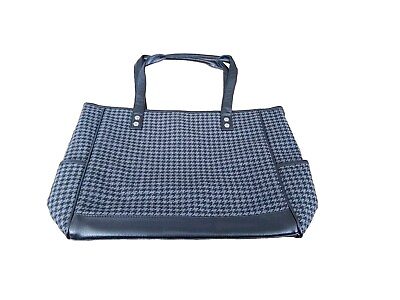 #ad Thirty One Black Gray Houndstooth 31 Purse Handbag New Missing Long Strap $49.99
