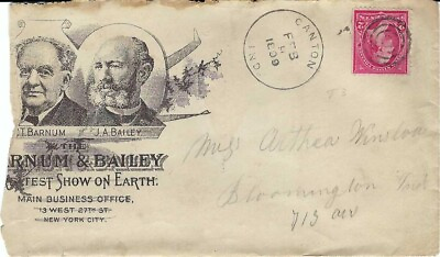 #ad Historical ephemera dated 1899 Barnum and Bailey envelope $45.00
