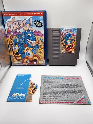 #ad Trog Nintendo NES Game Cart Manual* Partial Box amp; Rental Case Cleaned Tested $35.99