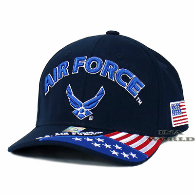 #ad U.S.AIR FORCE Hat Military Official Licensed Flag Bill Baseball Cap Navy Blue $16.80
