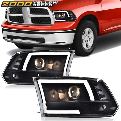 #ad LED DRL Headlights Assembly Black Fit For 2009 2012 Dodge Ram 1500 2500 3500 $107.09